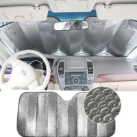 70x140cм Чехол из алюминиевой фольги для лобового стекла автомобиля, защита от солнца, складной, защита от солнца для переднего окна автомобиля — изображение 9