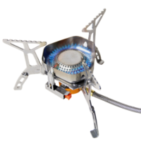 Горелка туристическая складная со шлангом и пьезоподжигом Ветрозащитная кемпинговая