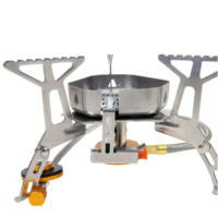 Горелка туристическая складная со шлангом и пьезоподжигом Ветрозащитная кемпинговая — изображение 4