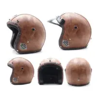 ტყავის მოტო ჩაფხუტი/სკუტერი ვინტაჟური მოტო ჩაფხუტი/ჩაფხუტები - Image 4