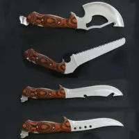 დანა (პირებით)/ტურისტული "გზამკვლევი" კომპლექტი, ხერხი, ნაჯახი, დანა, ყუთი - Image 4