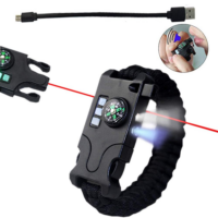 SOS ლაზერის დახმარება სალაშქრო მულტიფუნქციური პარაკორდის სამაჯური (კომპასი,მანათობელი,ინფრარედი,ლაზერი,უნივერსალური პარაკორდის თოკი,ლაშქრობა) - Image 3