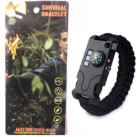 SOS ლაზერის დახმარება სალაშქრო მულტიფუნქციური პარაკორდის სამაჯური (კომპასი,მანათობელი,ინფრარედი,ლაზერი,უნივერსალური პარაკორდის თოკი,ლაშქრობა) - Image 2