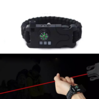 SOS ლაზერის დახმარება სალაშქრო მულტიფუნქციური პარაკორდის სამაჯური (კომპასი,მანათობელი,ინფრარედი,ლაზერი,უნივერსალური პარაკორდის თოკი,ლაშქრობა) - Image 9