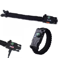 SOS ლაზერის დახმარება სალაშქრო მულტიფუნქციური პარაკორდის სამაჯური (კომპასი,მანათობელი,ინფრარედი,ლაზერი,უნივერსალური პარაკორდის თოკი,ლაშქრობა) - Image 5