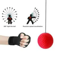Speed ball/boxing reflex ball/set of punching balls (Punching bag with ball for training (reactions for boxing), 3 difficulty levels boxing training ball with headband, ideal for reaction, hand-eye coordination training - Image 5