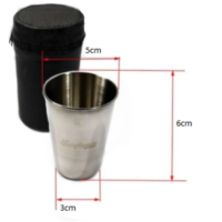 ჭიქა/უჟანგავი ჭიქების ნაკრები chanodug (4 ცალი ჭიქა) - Image 5