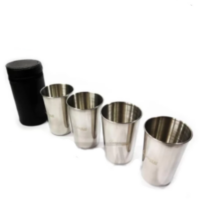 ჭიქა/უჟანგავი ჭიქების ნაკრები chanodug (4 ცალი ჭიქა) - Image 2