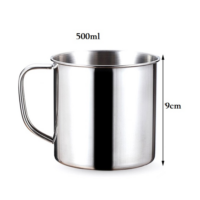 Cup 500ml Stainless Steel Water Milk Coffee Tea Cups for Camping 9cm/500ml - Image 6