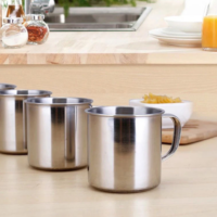 Cup 500ml Stainless Steel Water Milk Coffee Tea Cups for Camping 9cm/500ml - Image 3