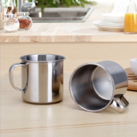 Cup 500ml Stainless Steel Water Milk Coffee Tea Cups for Camping 9cm/500ml - Image 2