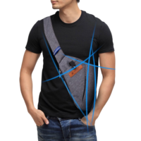 მხრის ჩანთა /ჩანთა ფიტნეს ჩანთა/სპორტული და დასასვენებელი ზურგჩანთა მხრის ჩანთა გულმკერდის ჩანთა საფულის ბარათის პაკეტი ციფრული ელექტრონული შესანახი ჩანთა - Image 2