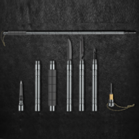 ნაკრები ხელჯოხი მრავალფუნქციური 8-1 ში სალაშქრო/ტურისტული თრეკინგ ჯოხი, მრავალფუნქციური ხელჯოხები სკანდინავიური სიარულისათვის (ხერხი/დანა/კომპასი/სასტვენი/ასანთი) - Image 10