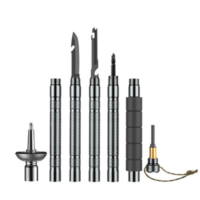 ნაკრები ხელჯოხი მრავალფუნქციური 8-1 ში სალაშქრო/ტურისტული თრეკინგ ჯოხი, მრავალფუნქციური ხელჯოხები სკანდინავიური სიარულისათვის (ხერხი/დანა/კომპასი/სასტვენი/ასანთი) - Image 2