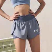 ქალის ორმაგი ფიტნეს შორტი, სპორტული შორტები, სავარჯიშო შორტი Under armour - Image 2