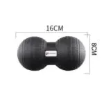 U-POWEX როლერი ორმაგი ლაკროსის არაქისის როლიკებით მასაჟის ბურთი ფეხისთვის, კისრის, ხერხემლის, მხრებისთვის, ტრიგერის წერტილის ფიზიკური თერაპია, მიოფასციალური კუნთების კვანძების მასაჟი , იოგა (შავი, 16 სმ x 8 სმ)