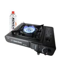 Happy Home portable stove/gas/composite portable stove, gas cylinder 220 g included (also works on natural gas)