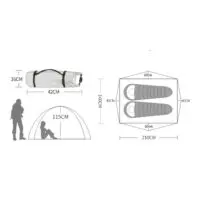 კარავი 2 ადგილიანი წყალგაუმტარი 3000 მმ/4000 მმ  DesertFox სალაშქრო საკემპინგო - Image 7