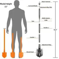 Многофункциональная портативная лопата для кемпинга/Многофункциональная лопата для кемпинга,Тактическая лопата из высокоуглеродистой стали для использования, вне помещений Инструмент для выживания на открытом воздухе Survival Gear — изображение 8