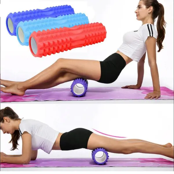 Roller 45 cm for gym Deep tissue massage. Back, neck and knee pain relief roller. Yoga, fitness training roller, muscle massage equipment, muscle recovery, stretching. Back and neck massage rollers
