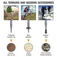 ნაკრები ხელჯოხი მრავალფუნქციური 8-1 ში სალაშქრო/ტურისტული თრეკინგ ჯოხი, მრავალფუნქციური ხელჯოხები სკანდინავიური სიარულისათვის (ხერხი/დანა/კომპასი/სასტვენი/ასანთი) - Image 12