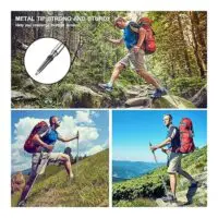 ნაკრები ხელჯოხი მრავალფუნქციური 8-1 ში სალაშქრო/ტურისტული თრეკინგ ჯოხი, მრავალფუნქციური ხელჯოხები სკანდინავიური სიარულისათვის (ხერხი/დანა/კომპასი/სასტვენი/ასანთი) - Image 14