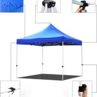 2x2 Tent Sliding Awning white Tents Metal (6 corners) Tarpaulin Waterproof Awning Blue/Expandable awning with iron structure/Covering Canvas(6 corners, rectangular) - Image 4