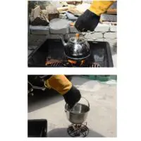 CLS ცეცხლ გამძლე ხელთათმანი (BBQ ხელთათმანები) /სალაშქრო გამძლე ხელთათმანები/შესქელებული და გახანგრძლივებული შედუღებისგან დამცავი - Image 4