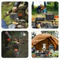 Набор походной СAMPSOR посуды  для 4-5 человек из кастрюли и чайника антипригарным покрытием  для кемпинга на открытом воздухе/походный набор (походная кухня) — изображение 6