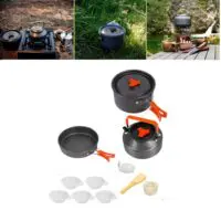Набор походной СAMPSOR посуды  для 4-5 человек из кастрюли и чайника антипригарным покрытием  для кемпинга на открытом воздухе/походный набор (походная кухня) — изображение 2