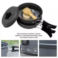 Набор походной посуды  для 2-3 человек DS-300 /Набор посуды для походов на 2-3 человека (посуда), кастрюля, кастрюля, чайник, походная посуда, кухонный набор для пикника, набор кастрюль и сковородок — изображение 2