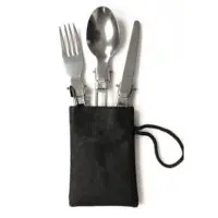 სალაშქრო ნაკრები (კოვზი, დანა, ჩანგალი,ჭურჭელი)