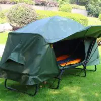 კარავი საწოლი დასაკეცი საკემპინგო კარავები , ამაღლებული კარვის საწოლი საკემპინგო საწოლით, დასაკეცი ალუმინის ჩარჩოთი, გარე კემპინგისთვის და ლაშქრობისთვის, ერთადგილიანი/ორადგილიანი - Image 19