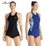 ქალის დაივინგის ჰიდროკოსტუმი 2 მმ ერთნაწილიანი საცურაო კოსტუმი, სკუბა დაივინგის საცურაო კოსტუმები, თავისუფალი დაივინგი, სერფინგი, ჯომარდობა