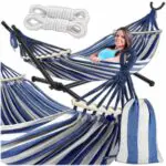 Metal hammock stand with two person hammock/double hammock with iron structure, bracket, hammock stand (hammock comes as a gift)