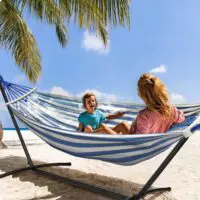 Metal hammock stand with two person hammock/double hammock with iron structure, bracket, hammock stand (hammock comes as a gift) - Image 6