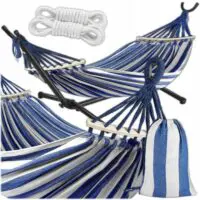 Metal hammock stand with two person hammock/double hammock with iron structure, bracket, hammock stand (hammock comes as a gift) - Image 8