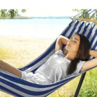 Metal hammock stand with two person hammock/double hammock with iron structure, bracket, hammock stand (hammock comes as a gift) - Image 5