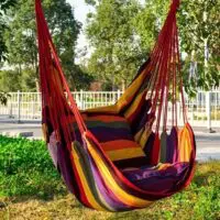 Портативное кресло-гамак, кресло-качели для кемпинга, туристический пляжный гамак, подвесные качели для помещений, садовая мебель Гамак-кресло-качели, подвесное сиденье, кресло для отдыха в помещении и на открытом воздухе с веревками — изображение 19