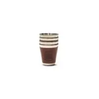 Cups GEORGIA 70ml stainless steel tumblers, small hiking tumblers, 4 stainless steel tumblers with leather pouch and zipper, stainless steel shot glasses, small stainless steel tumbler set, small metal tumblers - Image 2