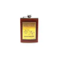 GEORGIA Stainless Steel Hip Flask with Motif - Drip-Proof Shot Container for Travelling Made of High-Quality Stainless Steel - for Liquor and Other Spirits