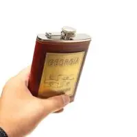 GEORGIA Stainless Steel Hip Flask with Motif - Drip-Proof Shot Container for Travelling Made of High-Quality Stainless Steel - for Liquor and Other Spirits - Image 3