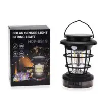 Фонарь на солнечной батарее с режимами освещения, а также разноцветными лентами и USB-зарядным устройством.