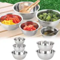 ჯამების ნაკრები, მრავალფუნქციური დიდი ზომის უჟანგავი ფოლადის ნაკრები, სუპის, უჟანგავი ფოლადის თასები, სამზარეულოს წყლის ნიჟარა, ფოლადის მსუბუქი, მეტალის თასი, ხილის გასარეცხი თასი, სამზარეულოს ნაკრები