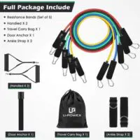 U-POWEX ჟგუტი ესპანდერი 11 ცალი 150LB  ნაკრები ფიტნეს  ჟგუტები/ესპანდერები (ფიტნეს სპორტული რეზინა, ჟგუტი წელვადი, მინი ტრენაჟორი,ფიტნესი) - Image 2