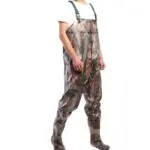 რეზინის კომბინეზონი თევზაობისა და ნადირობისთვის, კომუფლირებული ჩექმებით