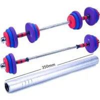 Dumbbells, free weight dumbbells, colorful neoprene covered dumbbell set with metal handles, comes with connecting rod, used as barbell strength training equipment. - Image 5
