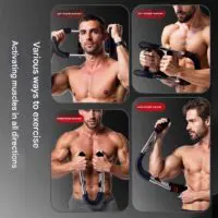 Эспандер Многофункциональный U-образный тренажер для развития силы рук, регулируемый по нагрузке 40 кг, для мышц рук, груди, запястий, с пружинным грифом для увеличения мышечной массы — изображение 6