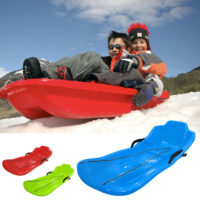 Children's plastic snow sled with a brake