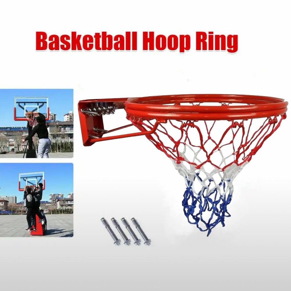 Heavy Duty Wall Mounted Full Size Double Ring Hoop Net Basket Ball 18'' |  eBay